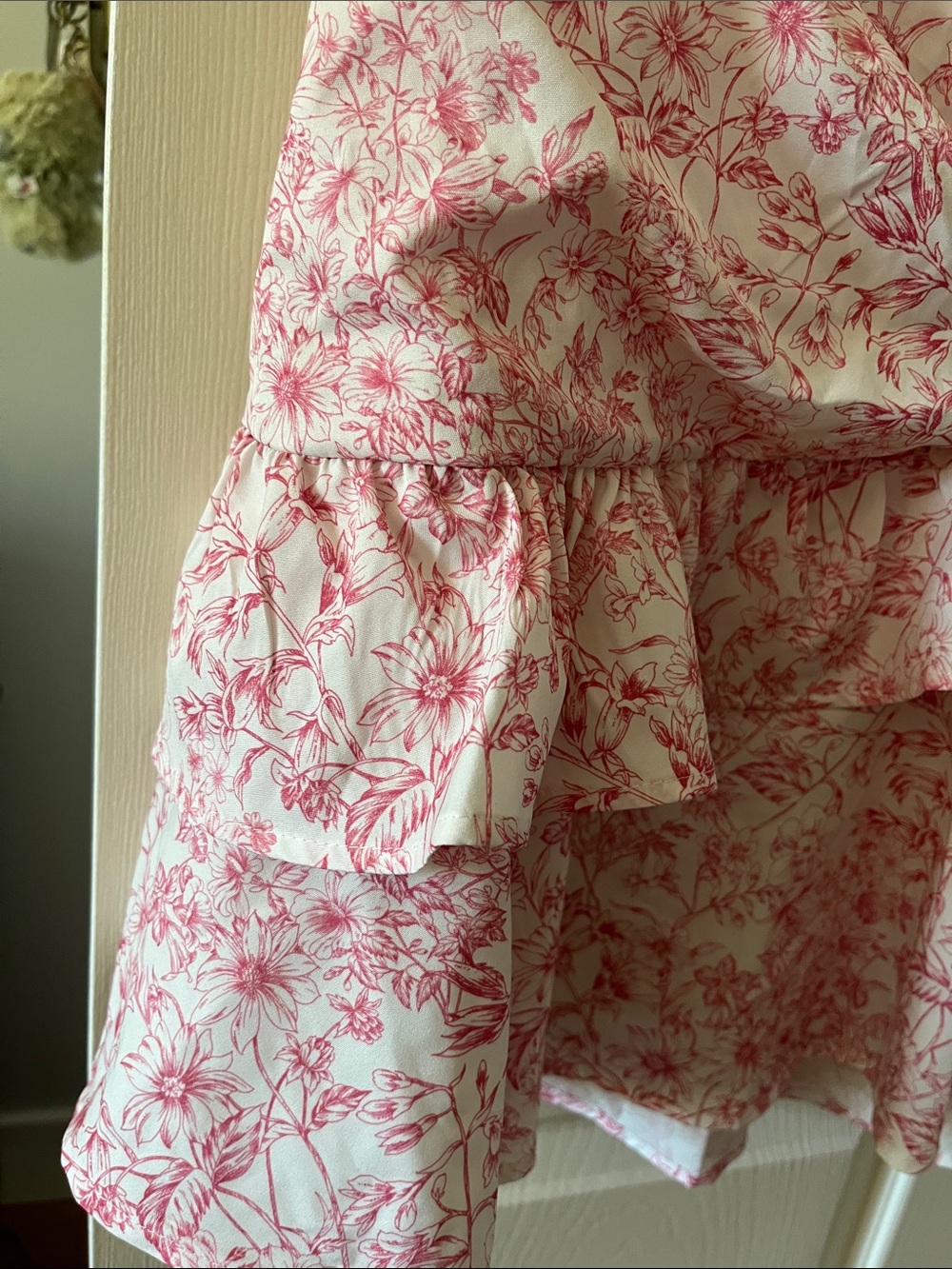 Pink Strapless Floral Ruffle Dress - Picture 3 of 3
